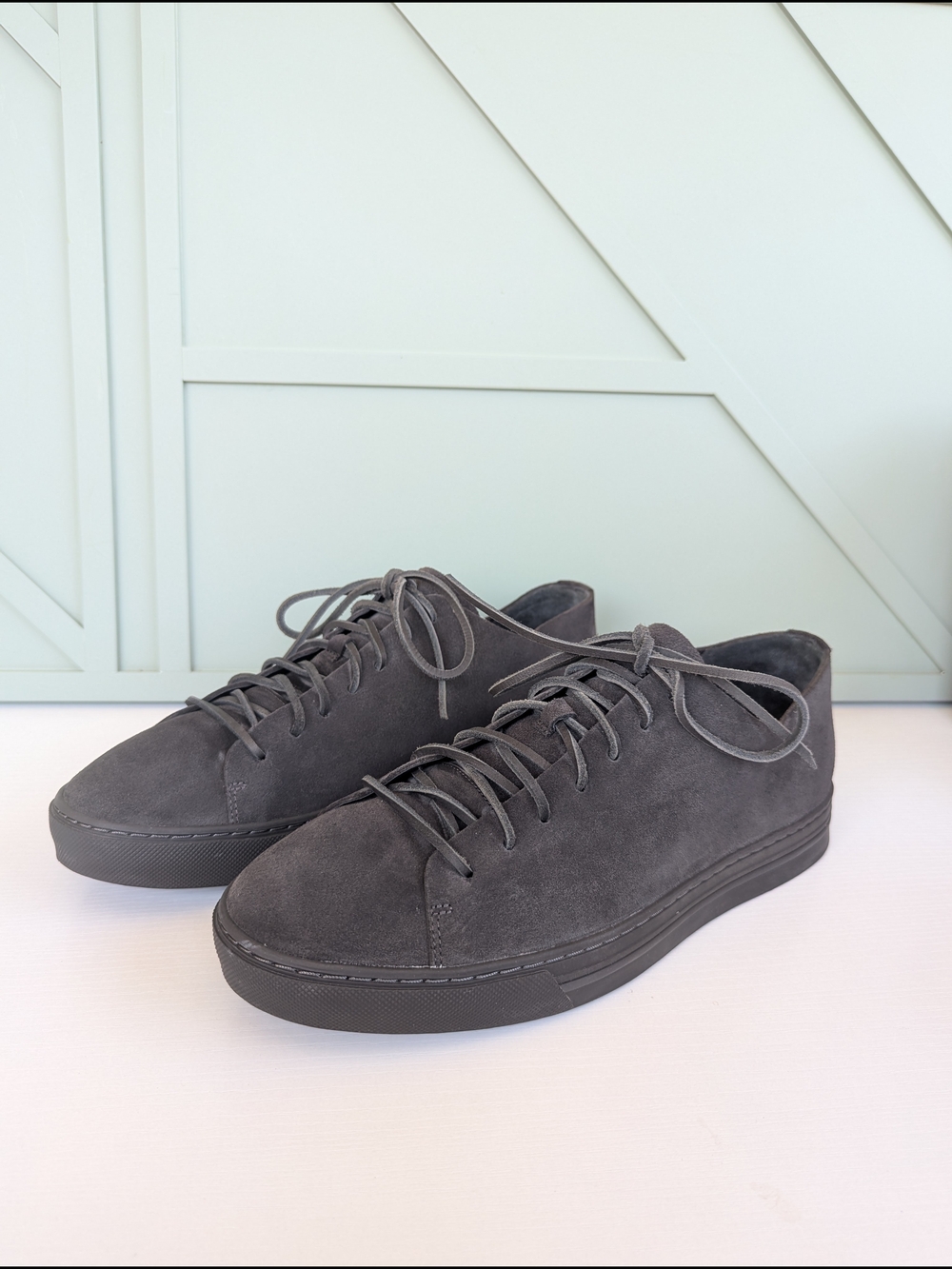 Vince Charcoal Suede Low-Top Sneakers